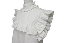 Load image into Gallery viewer, JIL SANDER ジルサンダー ノースリーブフリルシャツ J01NC0101 J45002 イタリア製 コットン ホワイト サイズ34 美品 中古 4c075590