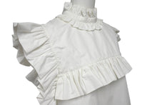 Load image into Gallery viewer, JIL SANDER ジルサンダー ノースリーブフリルシャツ J01NC0101 J45002 イタリア製 コットン ホワイト サイズ34 美品 中古 4c075590