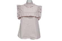 Load image into Gallery viewer, JIL SANDER ジルサンダー ノースリーブフリルシャツ J01NC0101 J45002 イタリア製 コットン ピンク サイズ32 美品 中古 4c075591