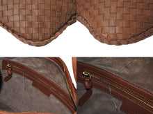 画像をギャラリービューアに読み込む, BOTTEGAVENETA ボッテガヴェネタ ショルダーバッグ イントレチャート ホーボー 115653 ブラウン レザー ゴールド金具 中古 4c075643