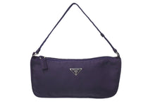 画像をギャラリービューアに読み込む, PRADA プラダ ワンショルダーバッグ ミニポーチ トライアングルロゴ WS12182 ナイロン パープル シルバー金具 美品 中古 4c075648