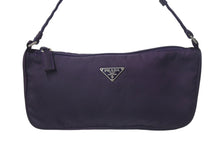 画像をギャラリービューアに読み込む, PRADA プラダ ワンショルダーバッグ ミニポーチ トライアングルロゴ WS12182 ナイロン パープル シルバー金具 美品 中古 4c075648