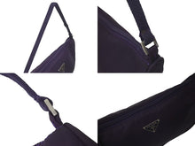 画像をギャラリービューアに読み込む, PRADA プラダ ワンショルダーバッグ ミニポーチ トライアングルロゴ WS12182 ナイロン パープル シルバー金具 美品 中古 4c075648