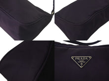 画像をギャラリービューアに読み込む, PRADA プラダ ワンショルダーバッグ ミニポーチ トライアングルロゴ WS12182 ナイロン パープル シルバー金具 美品 中古 4c075648