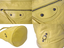 画像をギャラリービューアに読み込む, 極美品 BALENCIAGA バレンシアガ ザ デイ ワンショルダーバッグ カーフスキン イエロー ブラックメタル金具 中古 4c075649