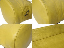 画像をギャラリービューアに読み込む, 極美品 BALENCIAGA バレンシアガ ザ デイ ワンショルダーバッグ カーフスキン イエロー ブラックメタル金具 中古 4c075649