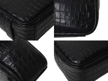 画像をギャラリービューアに読み込む, 極美品 SAINT LAURENT サンローラン クラッチバッグ クロコ型押し GUE664555 0521 イタリア製 レザー ブラック 中古 4c075725