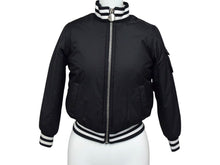 画像をギャラリービューアに読み込む, GIVENCHY ジバンシー キッズ 子供服 ジャケット ブルゾン H16034 ナイロン ブラック ホワイト シルバー金具 サイズ8 美品 中古 4c075748