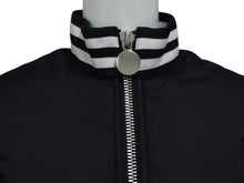画像をギャラリービューアに読み込む, GIVENCHY ジバンシー キッズ 子供服 ジャケット ブルゾン H16034 ナイロン ブラック ホワイト シルバー金具 サイズ8 美品 中古 4c075748