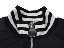 画像をギャラリービューアに読み込む, GIVENCHY ジバンシー キッズ 子供服 ジャケット ブルゾン H16034 ナイロン ブラック ホワイト シルバー金具 サイズ8 美品 中古 4c075748