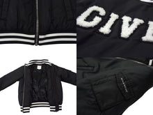 画像をギャラリービューアに読み込む, GIVENCHY ジバンシー キッズ 子供服 ジャケット ブルゾン H16034 ナイロン ブラック ホワイト シルバー金具 サイズ8 美品 中古 4c075748