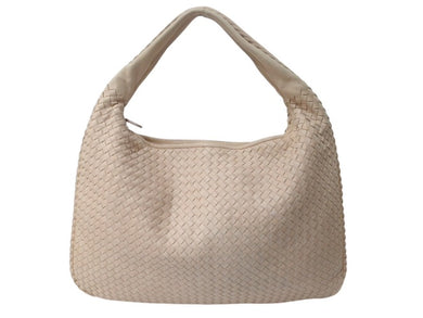 BOTTEGA VENETA ボッテガヴェネタ イントレチャート ワンショルダーバッグ ホーボーバッグ ラージ ピンクベージュ 美品 中古 4c075857