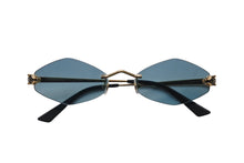 Load image into Gallery viewer, Cartier カルティエ パンテール スムース ゴールドフィニッシュ サングラス メタル ゴールド ブラック ブルー 美品 中古 4c075947 正規品