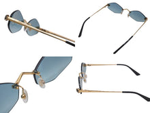 Load image into Gallery viewer, Cartier カルティエ パンテール スムース ゴールドフィニッシュ サングラス メタル ゴールド ブラック ブルー 美品 中古 4c075947 正規品