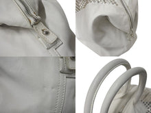 画像をギャラリービューアに読み込む, Yves saint Laurent イヴ サンローラン イージーロック スタッズ ハンドバッグ トートバッグ ホワイト シルバー金具 美品 中古 4c076039