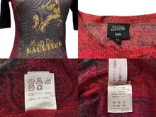 画像をギャラリービューアに読み込む, JEAN PAUL GAULTIER ジャンポールゴルチエ パワーネット 半袖Ｔシャツ レッド ナイロン サイズ 40 中古 4c076041