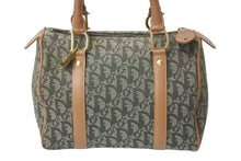 画像をギャラリービューアに読み込む, Christian Dior クリスチャンディオール ミニボストンバッグ トロッター柄 カーキ系 キャンバス レザー PZ0601 美品 中古 4c076049