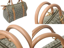 画像をギャラリービューアに読み込む, Christian Dior クリスチャンディオール ミニボストンバッグ トロッター柄 カーキ系 キャンバス レザー PZ0601 美品 中古 4c076049