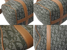 画像をギャラリービューアに読み込む, Christian Dior クリスチャンディオール ミニボストンバッグ トロッター柄 カーキ系 キャンバス レザー PZ0601 美品 中古 4c076049