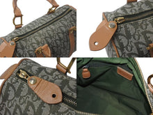 画像をギャラリービューアに読み込む, Christian Dior クリスチャンディオール ミニボストンバッグ トロッター柄 カーキ系 キャンバス レザー PZ0601 美品 中古 4c076049