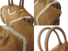 画像をギャラリービューアに読み込む, YVES SAINT LAURENT イヴサンローラン イージー ボストンバッグ ムートン ブラウン 208314・213317 良品 中古 4c076054