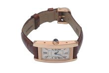 Load image into Gallery viewer, 極美品 CARTIER カルティエ クオーツ 時計 タンク アメリカン W2607456 QZ PG 革ベルト ピンクゴールド シルバー文字盤 ブラック 中古 4c076066