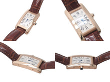Load image into Gallery viewer, 極美品 CARTIER カルティエ クオーツ 時計 タンク アメリカン W2607456 QZ PG 革ベルト ピンクゴールド シルバー文字盤 ブラック 中古 4c076066