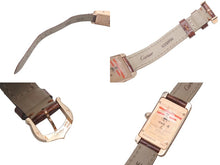 Load image into Gallery viewer, 極美品 CARTIER カルティエ クオーツ 時計 タンク アメリカン W2607456 QZ PG 革ベルト ピンクゴールド シルバー文字盤 ブラック 中古 4c076066