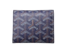 画像をギャラリービューアに読み込む, GOYARD ゴヤール マリニー ウォレット 二つ折り財布 MARIGNPMLTY12CL12P ネイビー レザー PVC 美品 中古 4c076204