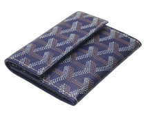 画像をギャラリービューアに読み込む, GOYARD ゴヤール マリニー ウォレット 二つ折り財布 MARIGNPMLTY12CL12P ネイビー レザー PVC 美品 中古 4c076204