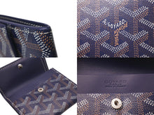 画像をギャラリービューアに読み込む, GOYARD ゴヤール マリニー ウォレット 二つ折り財布 MARIGNPMLTY12CL12P ネイビー レザー PVC 美品 中古 4c076204