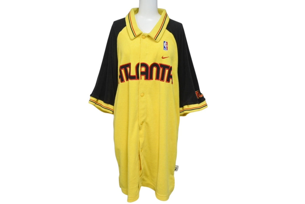 NIKE ナイキ 00s NBA ATLANTA HAWKS アトランタ ホークス 半袖シャツ サイズL ポリエステル イエロー 美品 中古 4c076236