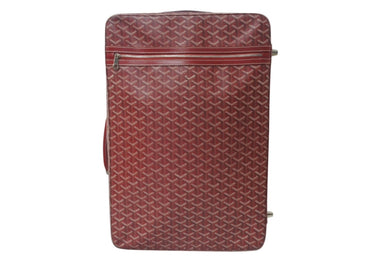 GOYARD ゴヤール トロリーPM キャリーバッグ キャリーケース スーツケース PVC レザー レッド シルバー金具 良品 中古 4c076266