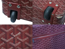 画像をギャラリービューアに読み込む, GOYARD ゴヤール トロリーPM キャリーバッグ キャリーケース スーツケース PVC レザー レッド シルバー金具 良品 中古 4c076266