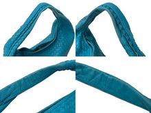 画像をギャラリービューアに読み込む, BOTTEGA VENETA ボッテガヴェネタ ホーボー イントレチャート ワンショルダーバッグ ライトブルー レザー 美品 中古 4c076572