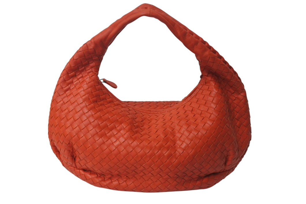 極美品 BOTTEGA VENETA ボッテガ ヴェネタ イントレチャート セミショルダーバッグ 232499 ワンショルダーバッグ レザー レッド 美品 4c076573