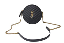 画像をギャラリービューアに読み込む, SAINT LAURENT サンローラン ヴィニル チェーンショルダーバッグ レザー ブラック 610436 美品 中古 4c076731