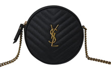画像をギャラリービューアに読み込む, SAINT LAURENT サンローラン ヴィニル チェーンショルダーバッグ レザー ブラック 610436 美品 中古 4c076731