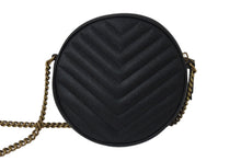 画像をギャラリービューアに読み込む, SAINT LAURENT サンローラン ヴィニル チェーンショルダーバッグ レザー ブラック 610436 美品 中古 4c076731