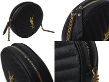 画像をギャラリービューアに読み込む, SAINT LAURENT サンローラン ヴィニル チェーンショルダーバッグ レザー ブラック 610436 美品 中古 4c076731