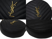 画像をギャラリービューアに読み込む, SAINT LAURENT サンローラン ヴィニル チェーンショルダーバッグ レザー ブラック 610436 美品 中古 4c076731