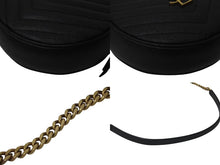 画像をギャラリービューアに読み込む, SAINT LAURENT サンローラン ヴィニル チェーンショルダーバッグ レザー ブラック 610436 美品 中古 4c076731