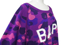 画像をギャラリービューアに読み込む, BAPE エイプ スウェット トレーナー プリント パープル コットン 迷彩 サイズXL SW1801008M 中古 美品 4c070112