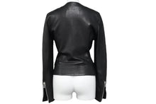 画像をギャラリービューアに読み込む, GIANNI VERSACE ジャンヌヴェルサーチ シングル ライダースジャケット ラムスキン ブラック サイズ38 美品 中古 50041