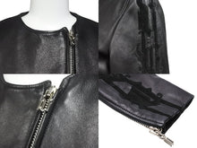 画像をギャラリービューアに読み込む, GIANNI VERSACE ジャンヌヴェルサーチ シングル ライダースジャケット ラムスキン ブラック サイズ38 美品 中古 50041