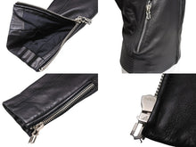 画像をギャラリービューアに読み込む, GIANNI VERSACE ジャンヌヴェルサーチ シングル ライダースジャケット ラムスキン ブラック サイズ38 美品 中古 50041