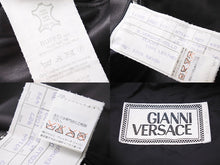 画像をギャラリービューアに読み込む, GIANNI VERSACE ジャンヌヴェルサーチ シングル ライダースジャケット ラムスキン ブラック サイズ38 美品 中古 50041