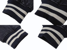 画像をギャラリービューアに読み込む, Supreme x Yankees シュプリームヤンキース ベースボールジャケット RN101837 ラムスキン ポリエステル ネイビー 美品 中古 4b005210