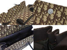 画像をギャラリービューアに読み込む, Christian Dior クリスチャンディオール トロッター ハンドバッグ キャンバス レザー ブラウン シルバー金具 美品 中古 4b005260