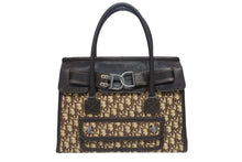 画像をギャラリービューアに読み込む, Christian Dior クリスチャンディオール トロッター ハンドバッグ キャンバス レザー ブラウン シルバー金具 美品 中古 4b005260